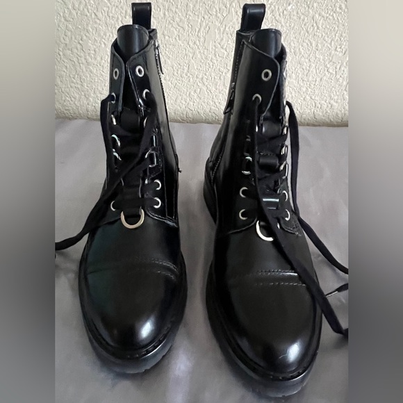 Allsaints Lira Black Leather Combat Boots 38 New - Picture 10 of 10